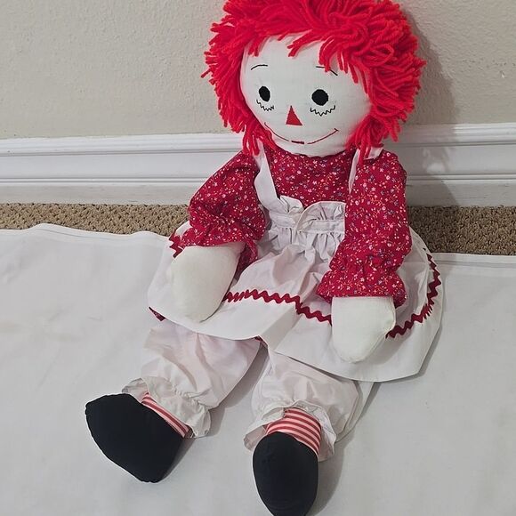 Classic Rag Doll with Red Hair and White Dress - Picture 6 of 6
